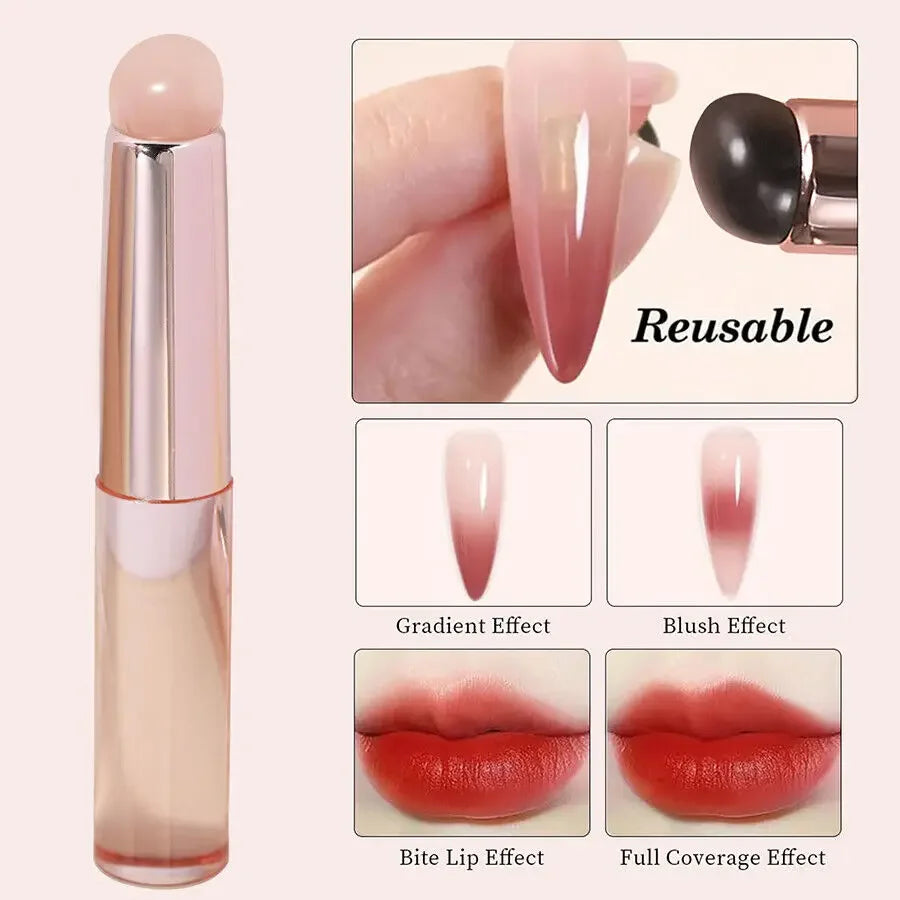 Nail Art Silicone Applicator Stick Gradient Blending Stamping Gel Polish Lip Makeup Brush Tool