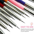 12pcs Nail Art Brush Set with Fine Liner Tips Professional Grade for Perfect Manicure Home Use Painting Tools Kit